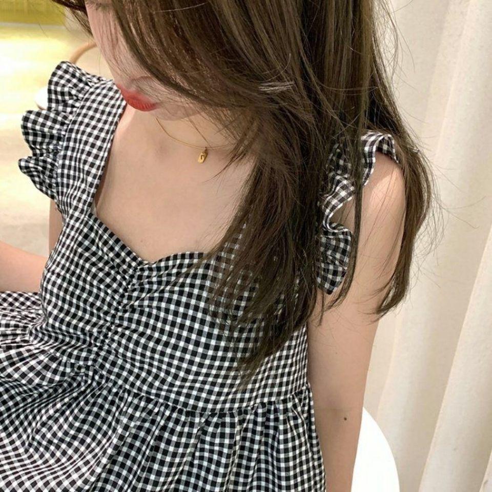 Plaid Ruffled Sleeveless Cropped Top for Women - Slimming, Sweet, Stylish Summer Vest