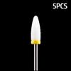 5pcs Milling Cutter For Manicure Set Ceramic Nail Drill Bit Mill Manicure Machine Pedicure Tools for Removing Gel File 3/32 Inch