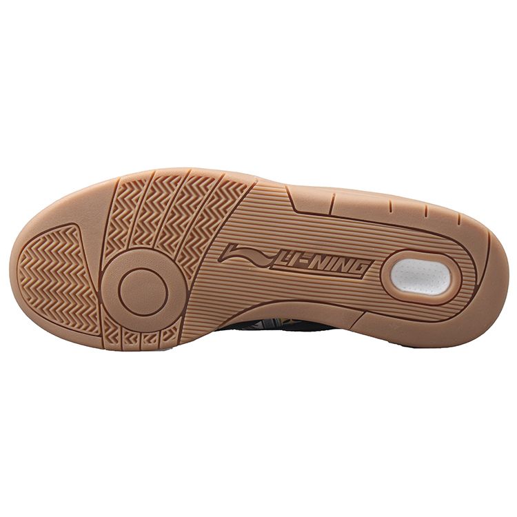 Li Ning 937 Deluxe Low Synthetikleder Klassisch Retro Leicht Atmungsaktiv Low-Top Skateschuhe Herren Sneakers Schwarz Braun AZGS045-3