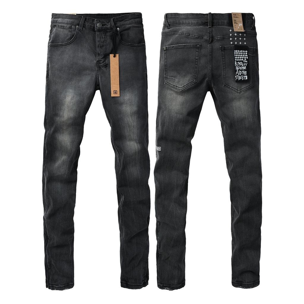 GLYDE Washed Slim Fit Skinny Jeans Ripped Stretch Denim Casual Pants Streetwear Trousers