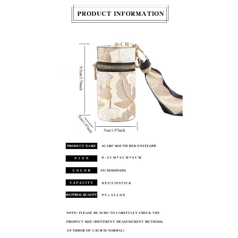 1PC new women's fashion change bag retro cute girl mouth red envelope student portable wallet earphone bag key bag