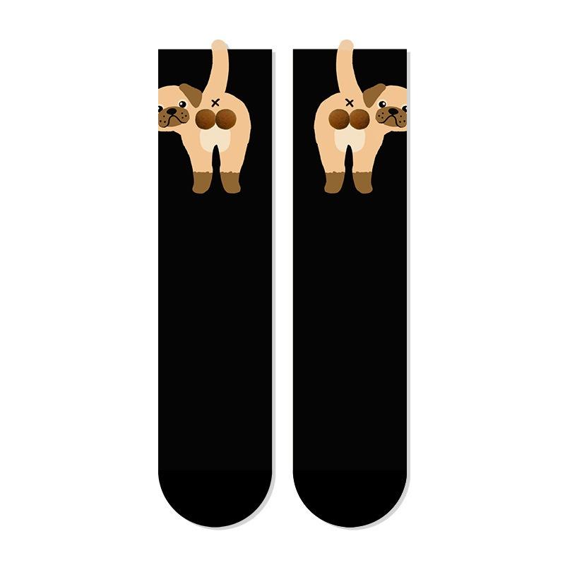 Women's Funny Cartoon Socks MidCalf Spring Summer Fall Casual Unisex Fashion BreathableComfortableCreative Multi-Function Socks