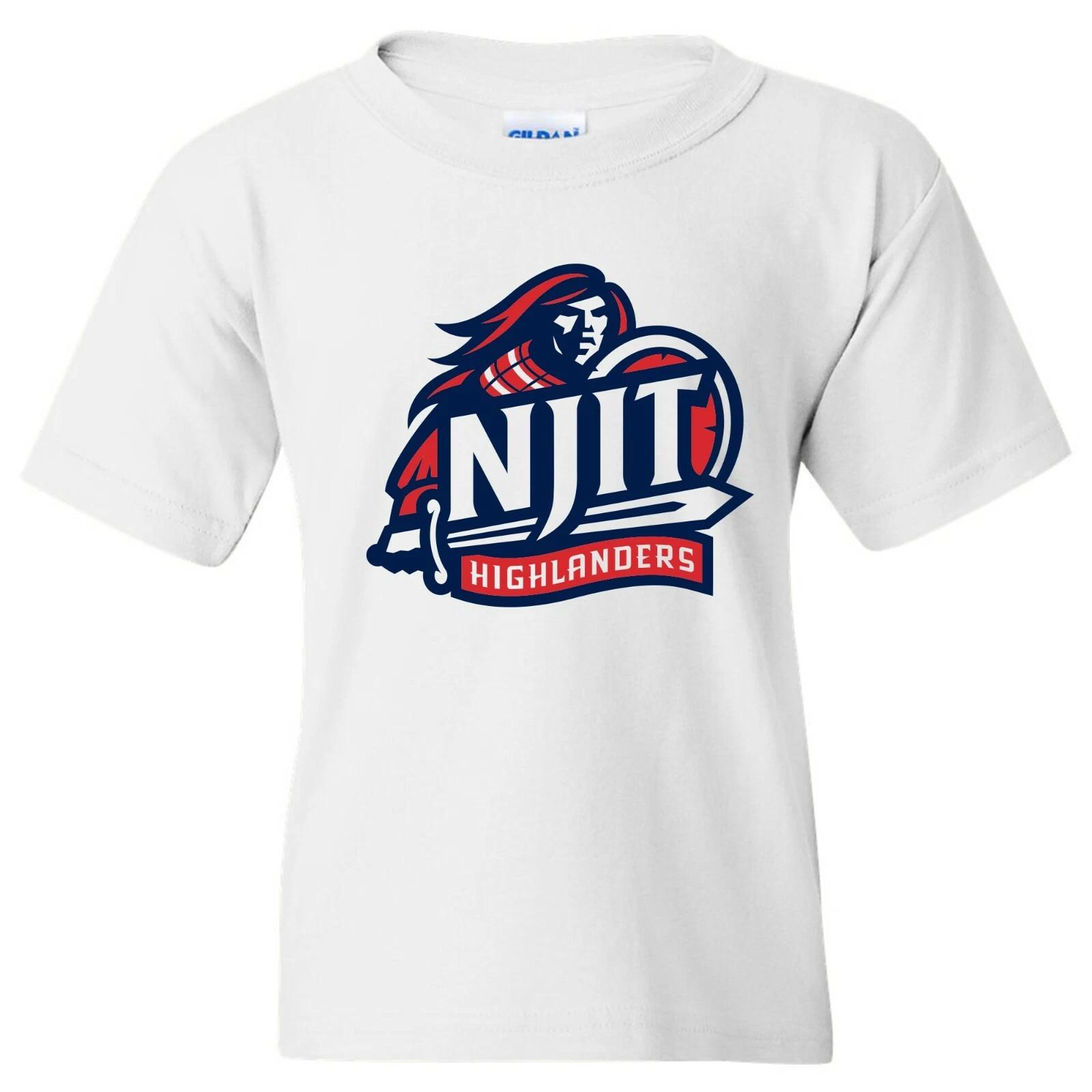 NJIT Highlanders Primary Logo Unisex Youth Short Sleeve T Shirt - White S