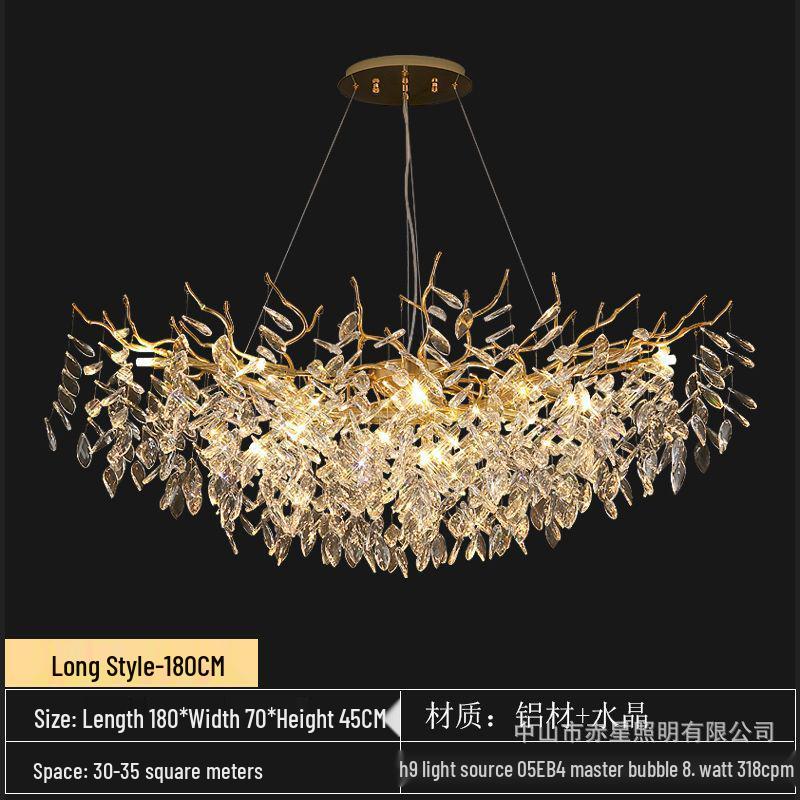 Luxurious K9 Crystal Branch Chandelier: Elegant Lighting for Living Rooms, Bedrooms, or Restaurants
