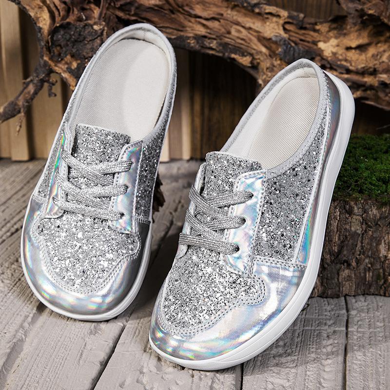 Large size gold sequins reflective punk style spring new board shoes spirit guy casual trendy shoes