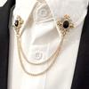 Luxe Honderd Torens Kraagketting Pak Overhemd Accessoires Kruis Strass Broche