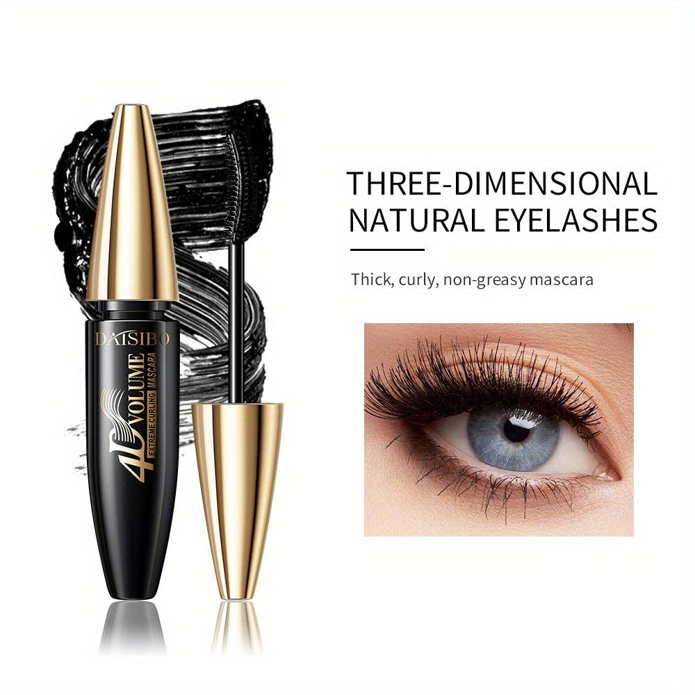 Schwarze Mascara. Natürliche und langanhaltende wasserfeste Mascara, schlank und wischfest, 4D-Augenschwarz