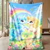 Unicorns In Rainbow Meadow Theme Blanket Lightweight Warm Flannel Blanket Decorative Throw Blanket for Home Decoration