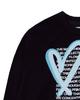THEMUSEUMVISITOR Heart Printed Inside-Out Sweatshirts (Black)