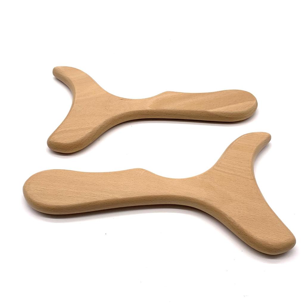 Beech Gua Sha Fish Tail Massager for Full-Body Acupoint Therapy