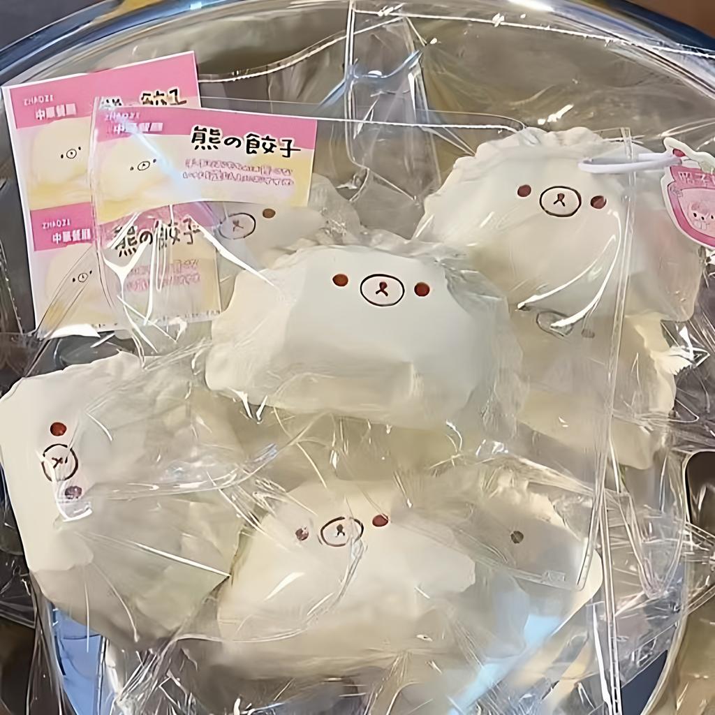 1Pc Handcrafted Taba Squishy: Sesame Paste / Beetroot / Egg / Jelly Dumpling Bear - Food Grade Silicone Stress Reliever