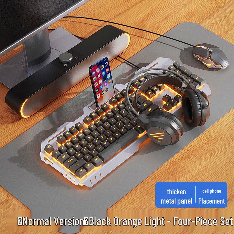 Wired Gaming Keyboard, Mouse & Headset Set - E-sports Mechanical Desktop Peripherals