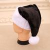 Deluxe Black Plush Santa Hat - Adult Christmas Decoration