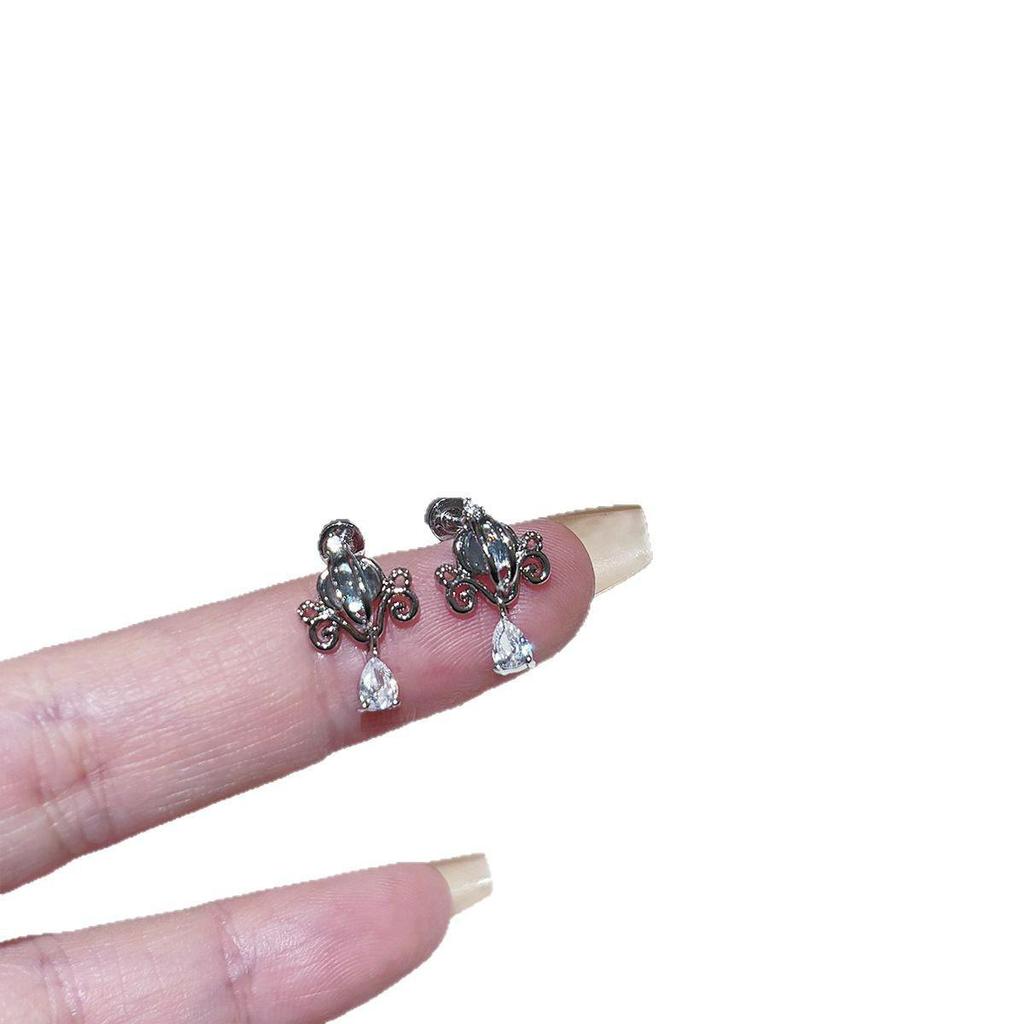 Moonstone Bell Pendant Titanium Steel Cartilage Earrings for Christmas