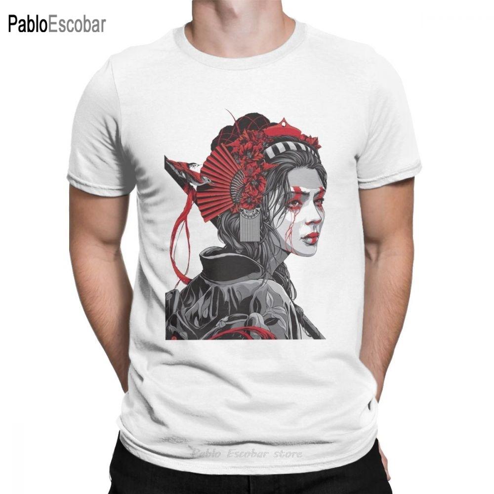 

Female Samurai T Shirt Mens Pure Cotton TShirt Geisha Japan Tattoo Cool Tokyo Beauty Japanese Tees Short Sleeve Tops Printed S