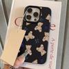 Cute Little Bear Bow Pattern Lychee Phone Case For iPhone 17 Pro Max 11 12 13 14 15 16 Pro 17 Air 15 Plus X XS XR 16E Soft Cover