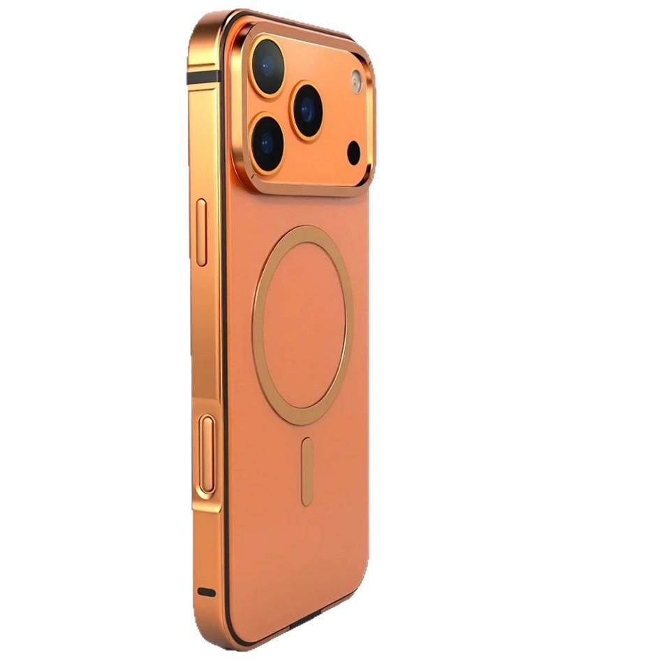 iPhone 17 Pro Max Magnetic Metal Frame Protective Case - Original Color Cover