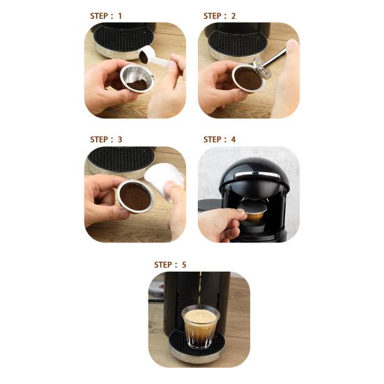 1 مجموعة 80 مل/40 مل/150 مل/230 مل قشرة كبسولة قهوة DIY قابلة لإعادة الاستخدام كوب كبسولة قهوة لـ Nespresso Vertuo