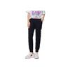 Li Ning Anti-Five Series Letter Print Straight Leg Cuffed Sports Pants Women Pants Black AKLS364-2