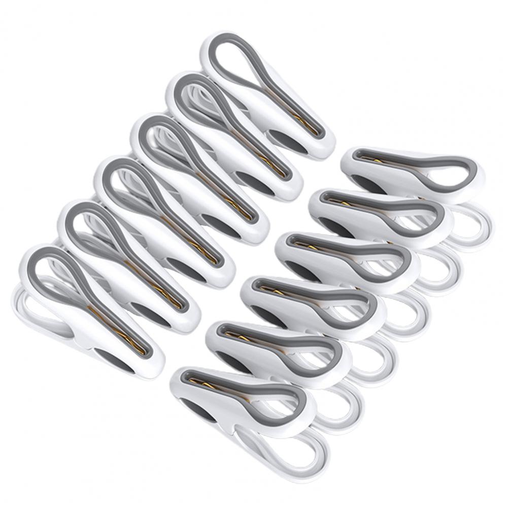 12Pcs Clothespin Windproof Anti-slip Traceless Small Strong Grip Heavy Duty Sock Towel Sheet Laundry Clothing Clip Home Supplies