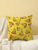 Cartoon Pizza Print Throw Pillow Cover, Cushion Case for Sofa Bedroom Living Room Couch Bed Office Chair Home Decor