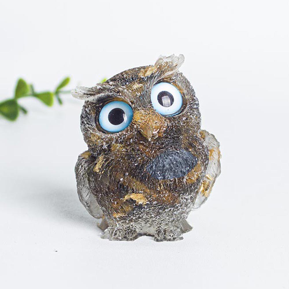 Natural Crystal Owl Car Ornament For Office Desk Decor Gift For Kids
