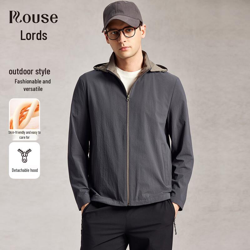 

Men s Solid Color Detachable Hooded Outdoor Jacket 3XL