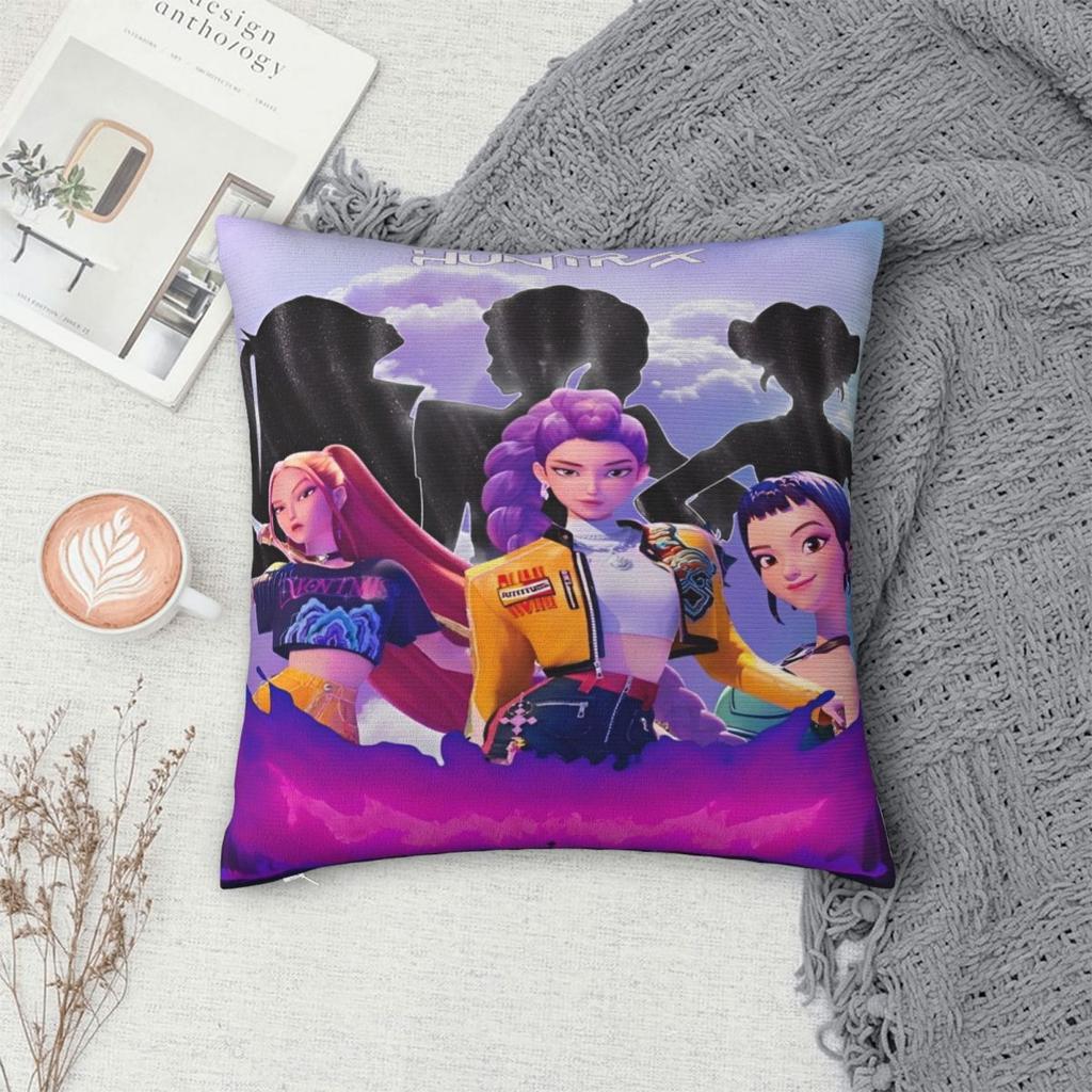 KPop Demon Hunters Huntrix Pillowcase Accessories Printed Cushion Cover Pillow Covers Home Decorations Square Multi-Size