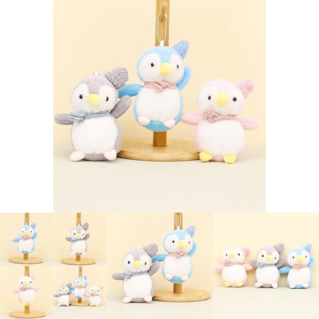 Cute Plush Penguin Keychain Soft Adorable Stuffed Animal With Hat For Bags Or Keys