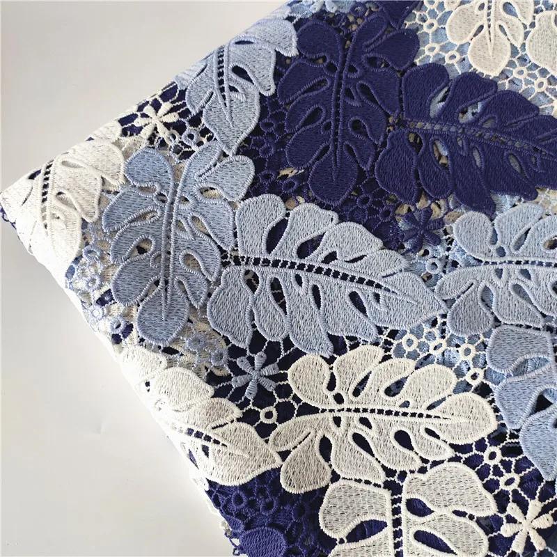

Широкое 130см Водорастворимое кружево Швейное Ажурное Листья Вышивка Ткани Женское платье Кружевные аксессуары Смесовая ткань 50x130cm