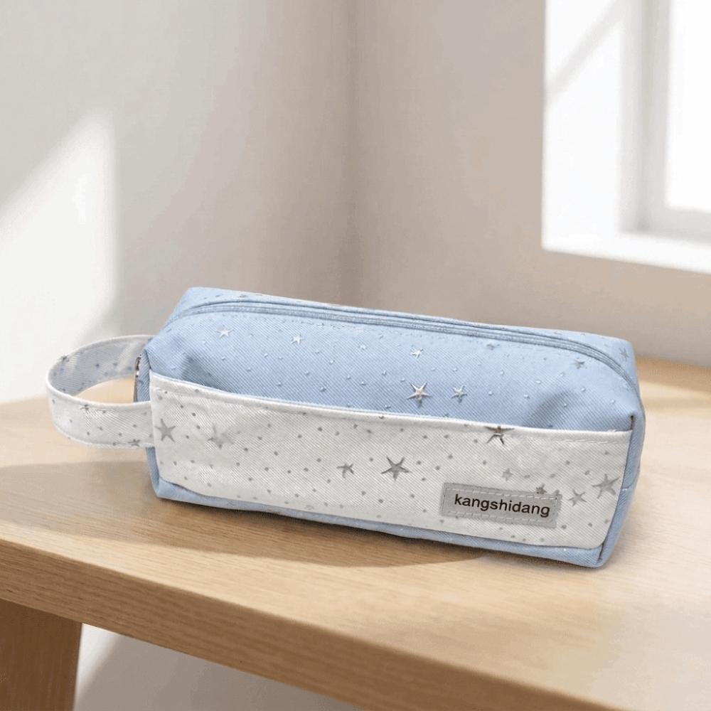 Star Print Stationery Storage Bag Canvas Pen Purse Y2K Polka Dot Pencil Bag  School