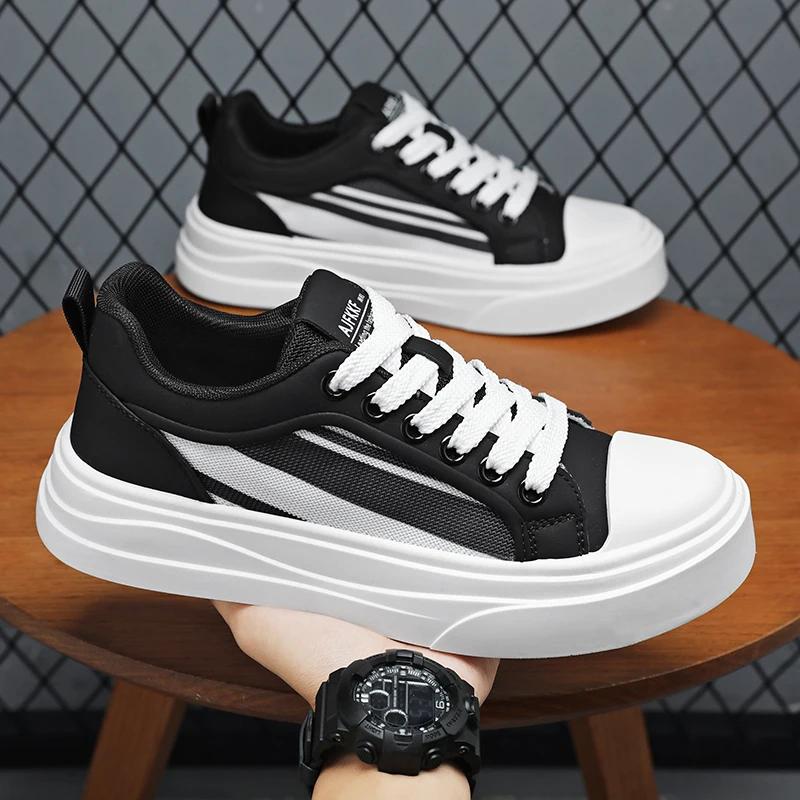 Fashion White Mens Sports Shoes Men Skateboarding Shoe Outdoor Running Sneakers Platform Casual Shoes Breathable Light Walking Shoes