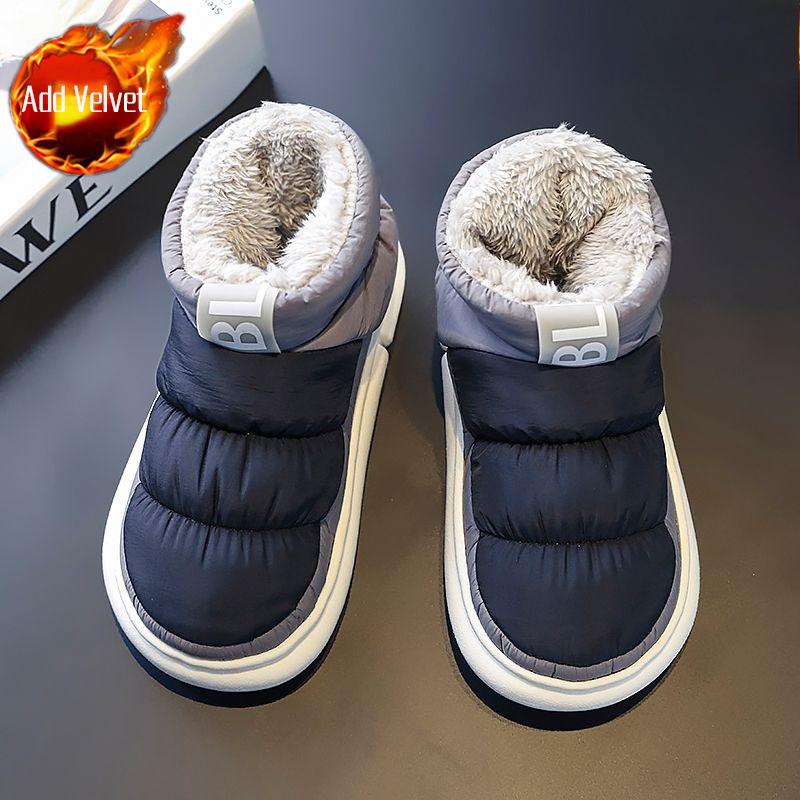 Men s Winter Snow Boots Thickened Fleece Lined Sheepskin Anti Cold Color Block Thick Resistant Warm Shoes for Youth Students 34