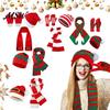 Windproof Winter Clothing For Women Christmas Hat Scarf And Gloves Set, Knitted Xmas Elf with Jingle Bells, Warm Accessories Pompom for Adults, Unisex