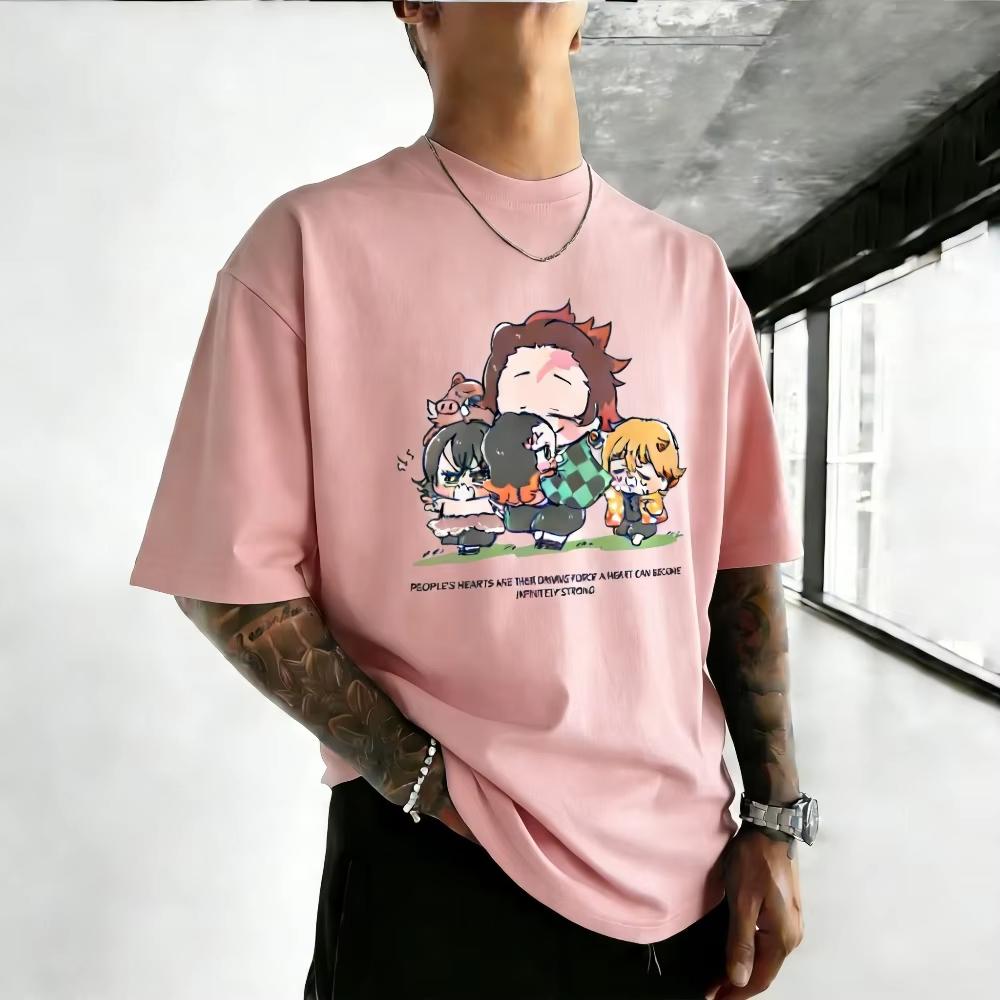 Demon Slayer Karasuto Yamada Summer 2026 Harajuku Style Anime Print LooseSleeved Tshirt