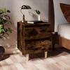 VidaXL Bedside Table with Wooden Legs Smoked Oak 40x35x50 Cm 813122