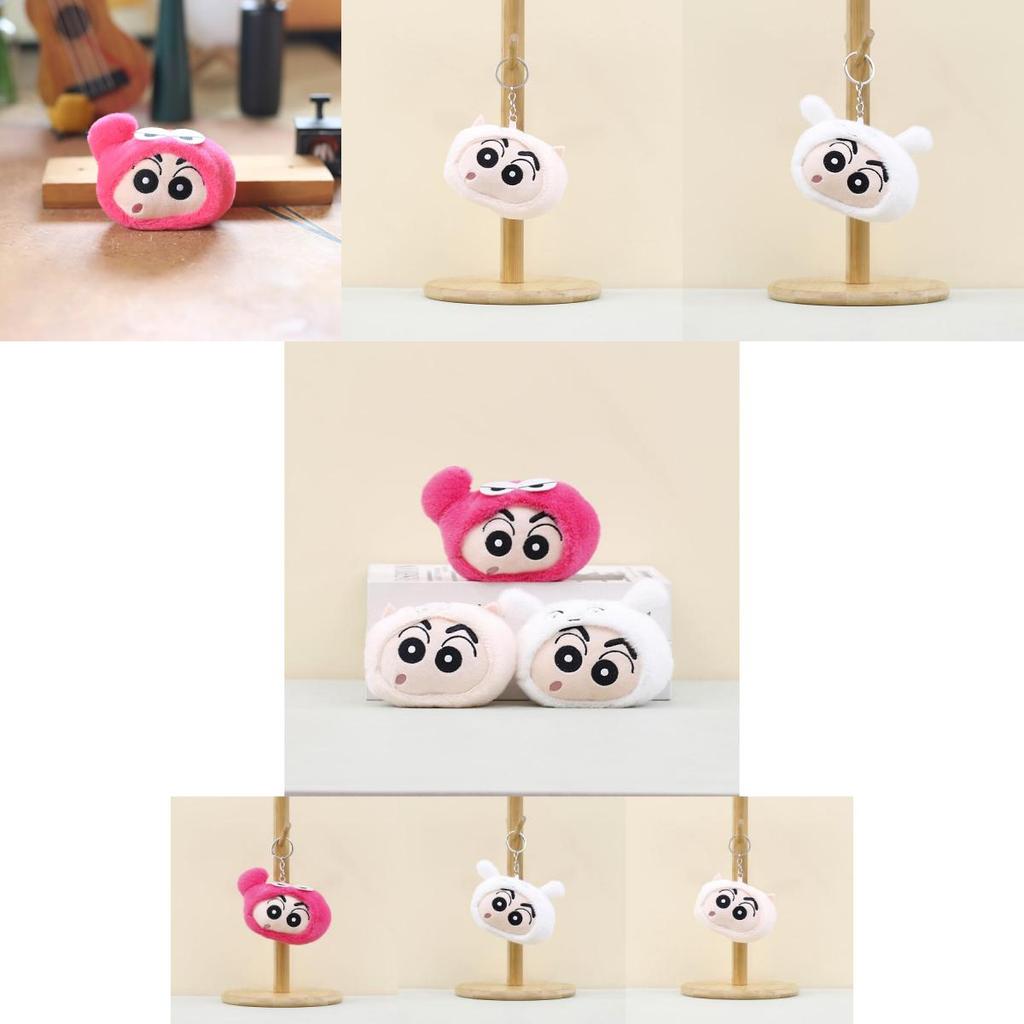 Adorable Shin-chan Plush Keychain Cute Sound-making Toy 8cm Soft Pp Cotton