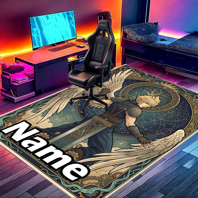 Custom Name Personalized Final Fantasy Print Carpet, Versatile Home Decor Rug, for Playroom, Apartment, Balcony, Entryway, Hallway Gift