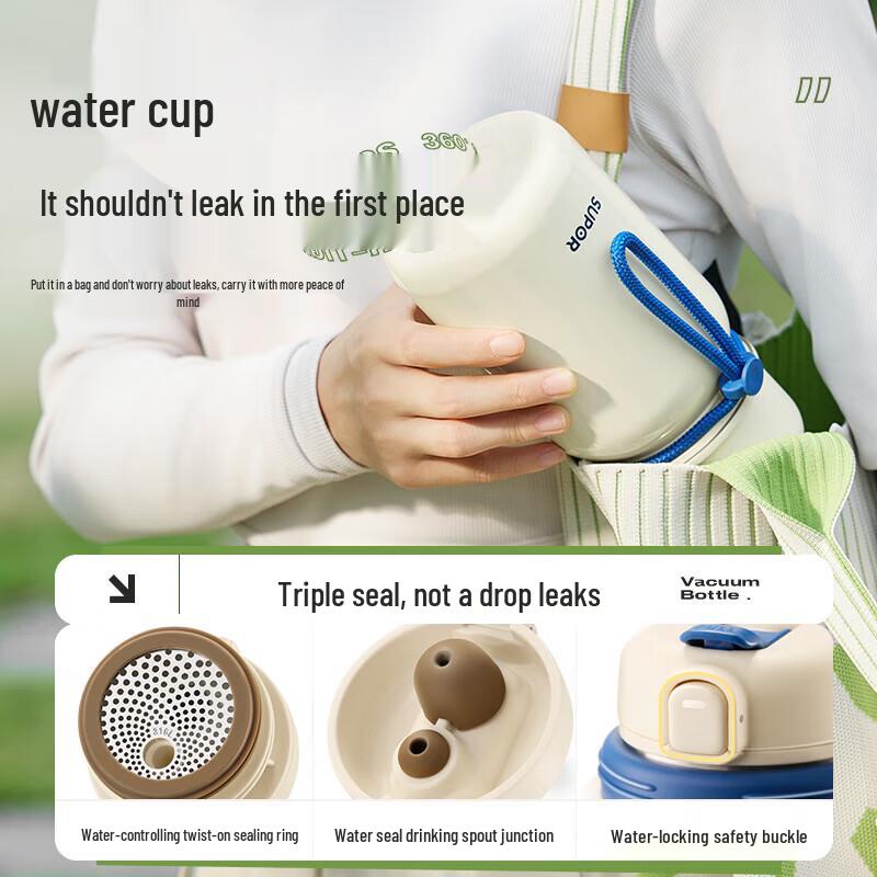 SUPOR 316L Stainless Steel Insulated Straw Water Bottle 700mL