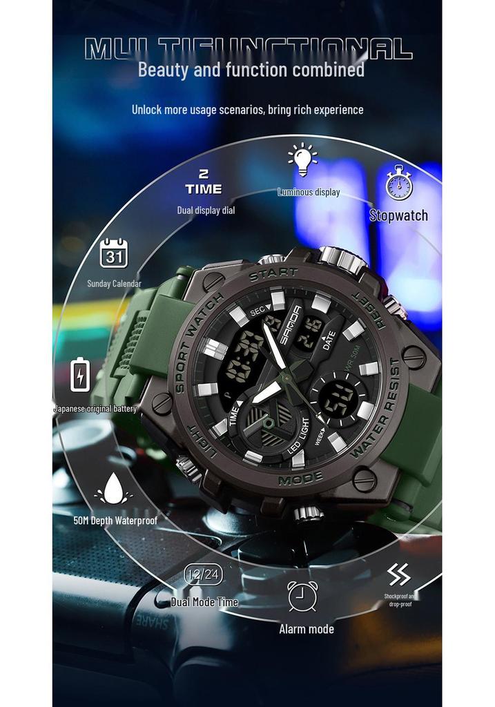 Sanda Waterproof Multifunction Student Sports Watch with Outdoor Features and Douyin Live Hot Design