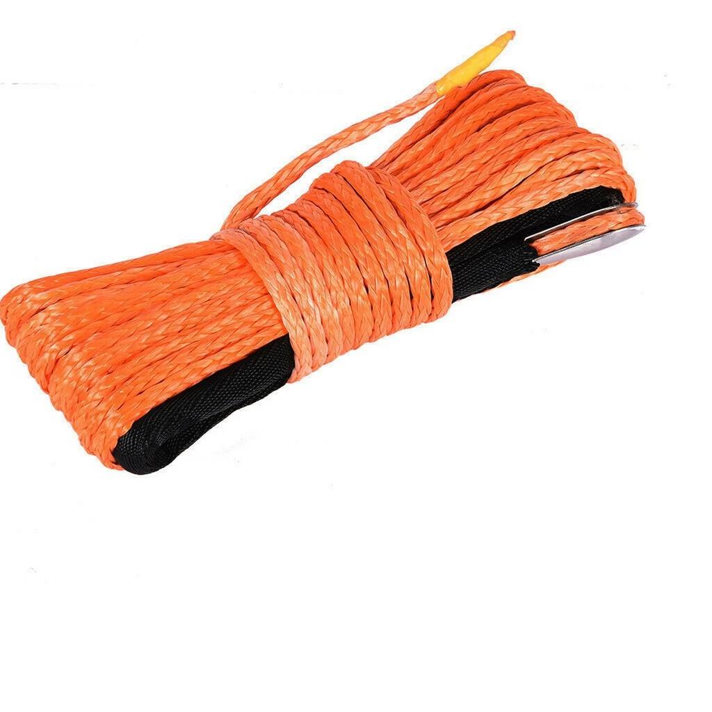 15m Winch Cable Kevlar Cable Towing Car Tow Strap Trailer Rope with Hook for ATV Off Road Accessories 7700lbs 3.5T