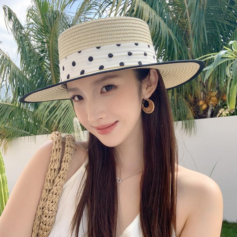 Straw Sun Hat With Wide Brim For Beach Vacation And Sun Protection