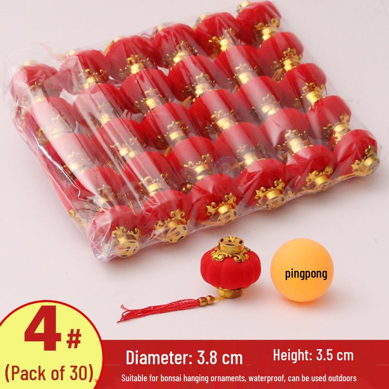 Flocked Lantern Ornaments for New Year & Spring Festival 2025 - Wedding, Festive, Outdoor Courtyard Decorations