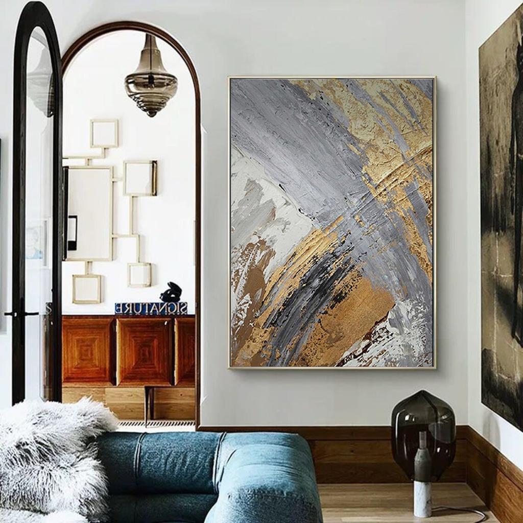 Large Handmade Textured Oil Painting On Canvas Modern Abstract POP Geometry Wall Art Picture For Living Room Bedroom Room Decor