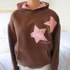 Embroidered Spring Leopard Print Star Print Hooded All-match Loose Casual Pullover Sweater for Men and Women