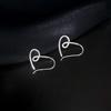 925 Sterling Silver Heart-Shaped Earrings Charm Personality Geometric Shape Earrings Birthday Gift for Women Exquisite Jewelry