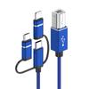 1m Plug and Play 3-in-1 iP + Type-C + Micro USB to MIDI Cable for Printer/Electric Piano/Keyboard/Mixer