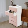 5-Tier Tall Plastic Storage Cabinet with Drawers, Multi-Purpose Organizer for Bedroom Closet Office, Pink Modular Drawer Unit