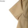 ZANZEA Women Short Sleeve Blouse and Skirts Summer Two Piece Suit Sets