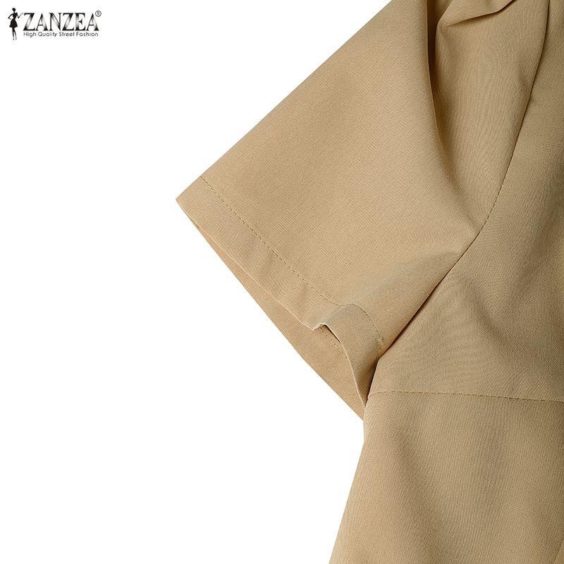 ZANZEA Women Short Sleeve Blouse and Skirts Summer Two Piece Suit Sets